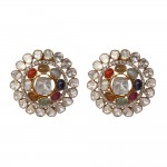 Navratan Earrings with Round Diamonds