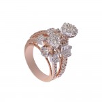 Rose Gold Diamond Ring with Pressure Setting