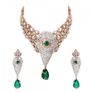 Emeralds Diamond Necklace Set